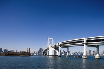 Obraz premium 東京港とレインボーブリッジ