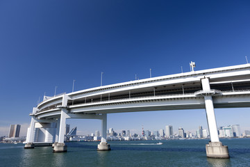 レインボーブリッジと東京港