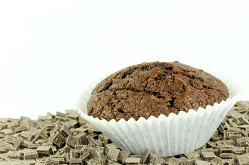 Muffin auf Schokoraspel