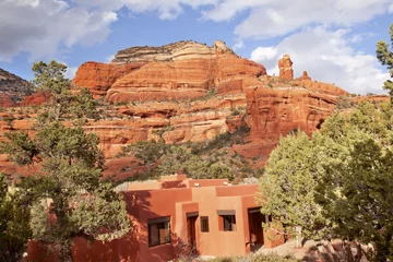 Crédence de cuisine en verre imprimé Parc naturel Boynton Red Rock Canyon Building Blue Skies Sedona Arizona