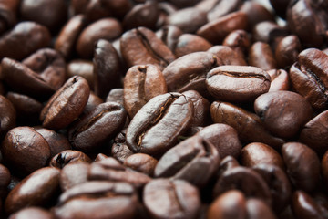 texture of the roasted coffee beans