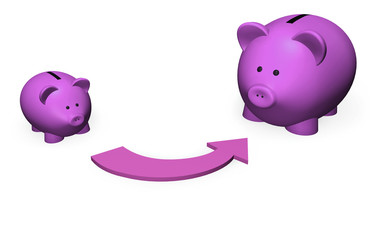 Pink Piggy Bank Growth