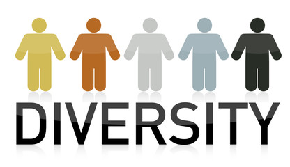 diversity people illustration design and text