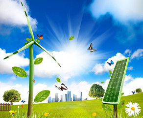 Wind turbine and solar cell grows