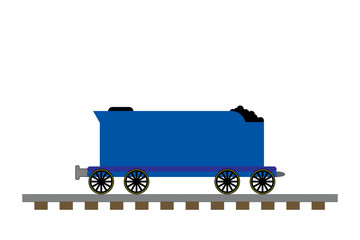 Train coal car illustration