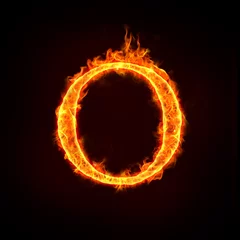 Cercles muraux Flamme alphabets de feu, O