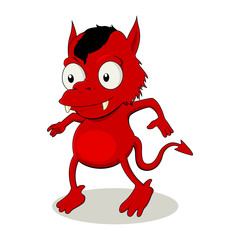 Illustration vectorielle d& 39 un petit diable rouge