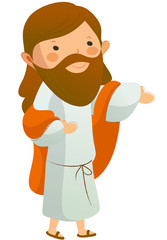 Side view of Jesus Christ standing