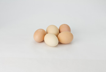 Brown speckled chicken eggs
