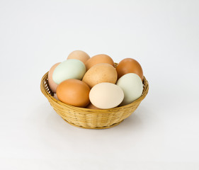Eggs in wicker basket