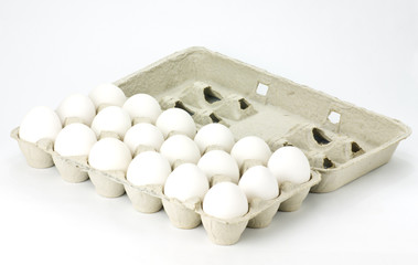 Carton of white eggs