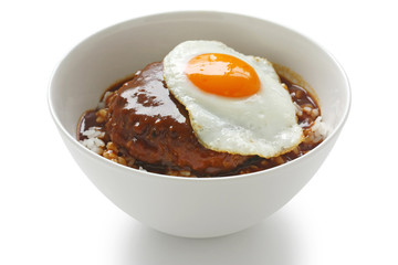 loco moco , hawaiian rice bowl dish