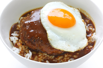 loco moco , hawaiian rice bowl dish