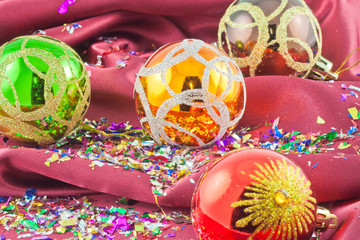 boules Noël confetti satin