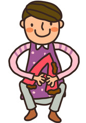 Close-up of man holding alphabet