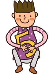 Close-up of man holding number