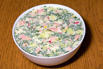 Russian cold soup - okroshka