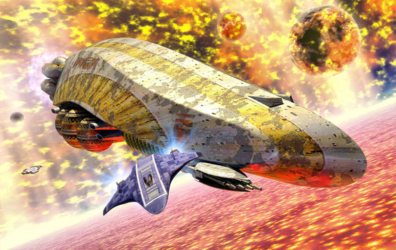 spaceship sun explosion