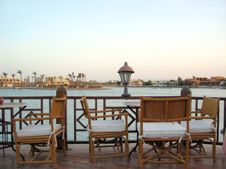 Restaurant with a view on Red sea in El Gouna in Egypt