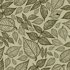 Seamless vector leaves pattern. Thanksgiving