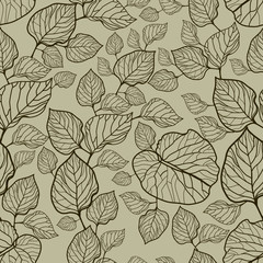 Seamless vector leaves pattern. Thanksgiving