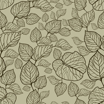 Seamless vector leaves pattern. Thanksgiving © Chakraborty
