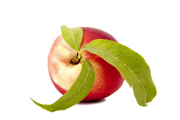 melocotón aislado en fondo blanco