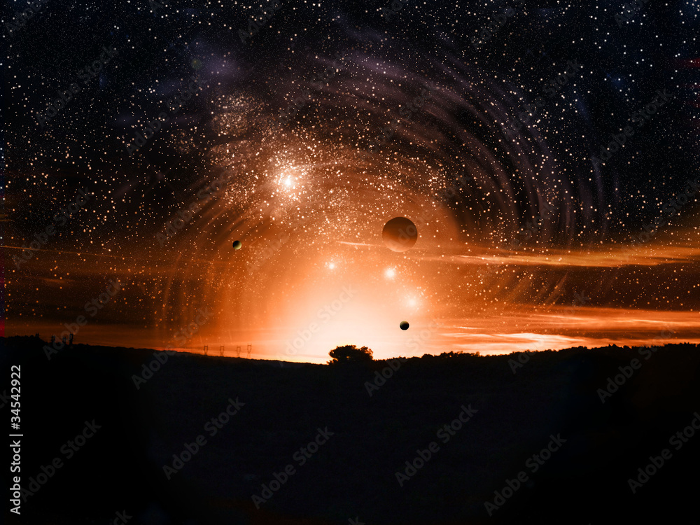 Wall mural paysage espace