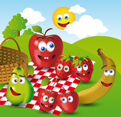 FRUTAS DIVERTIDAS DE PICNIC