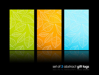 Set of nature gift cards with reflection.