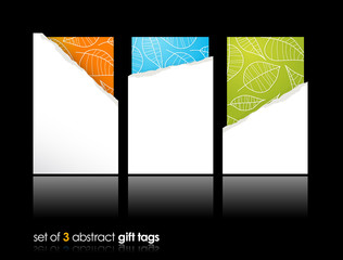 Set of teared gift cards.