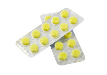 Package with yellow tablets