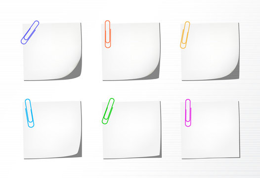 Notepad variations  with bent corner and colored clips