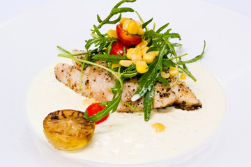 fish steak in cream sauce