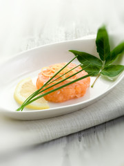 salmon tartare with lemon and chive