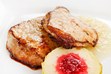 grilled pork with apple