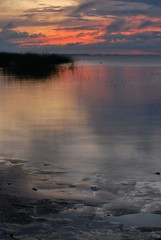 Sunset on a lake in Estonia