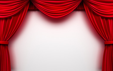 Curtain frame on white background