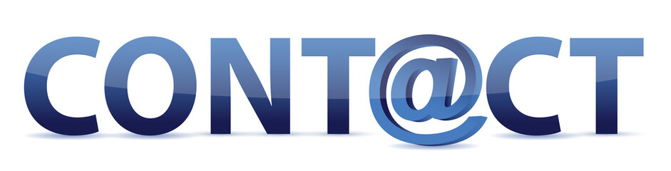 the word contact with email alias on white background