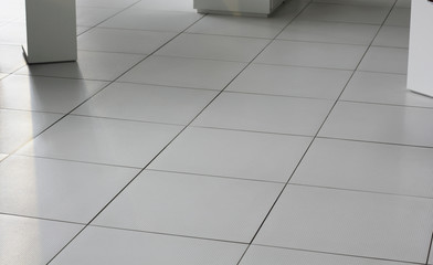 floor from tiles in the office