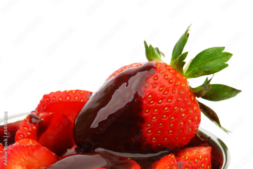 Poster strawberry in chocolate