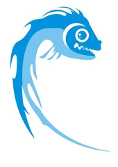Blue fish symbol