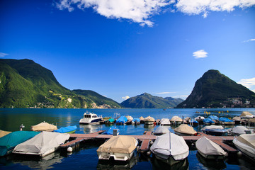 Lugano city pier,  lake Lugano - 34556390