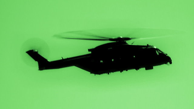 Helicopter in night vision