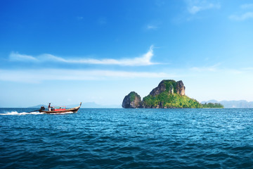 speed boat and Poda island in Thailand