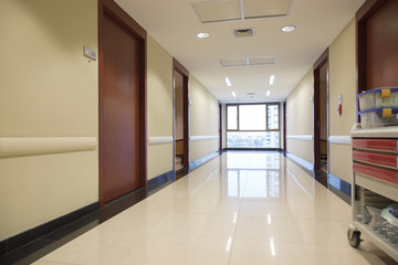 Empty passageway of hospital