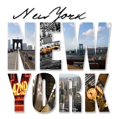 Wall murals New York TAXI NYC New York City Graphic Montage
