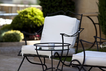 Immobilier, terrasse, luxe, jardin, salon, terrasse, mobilier