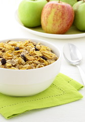 healthy granola and fresh fruits