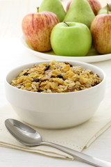 healthy granola and fresh fruits